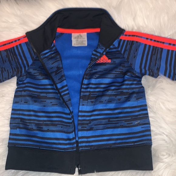 Adidas Training DNA Warm Up Jacket Navy/Black Stripe Pattern Size 12M - Picture 2 of 7